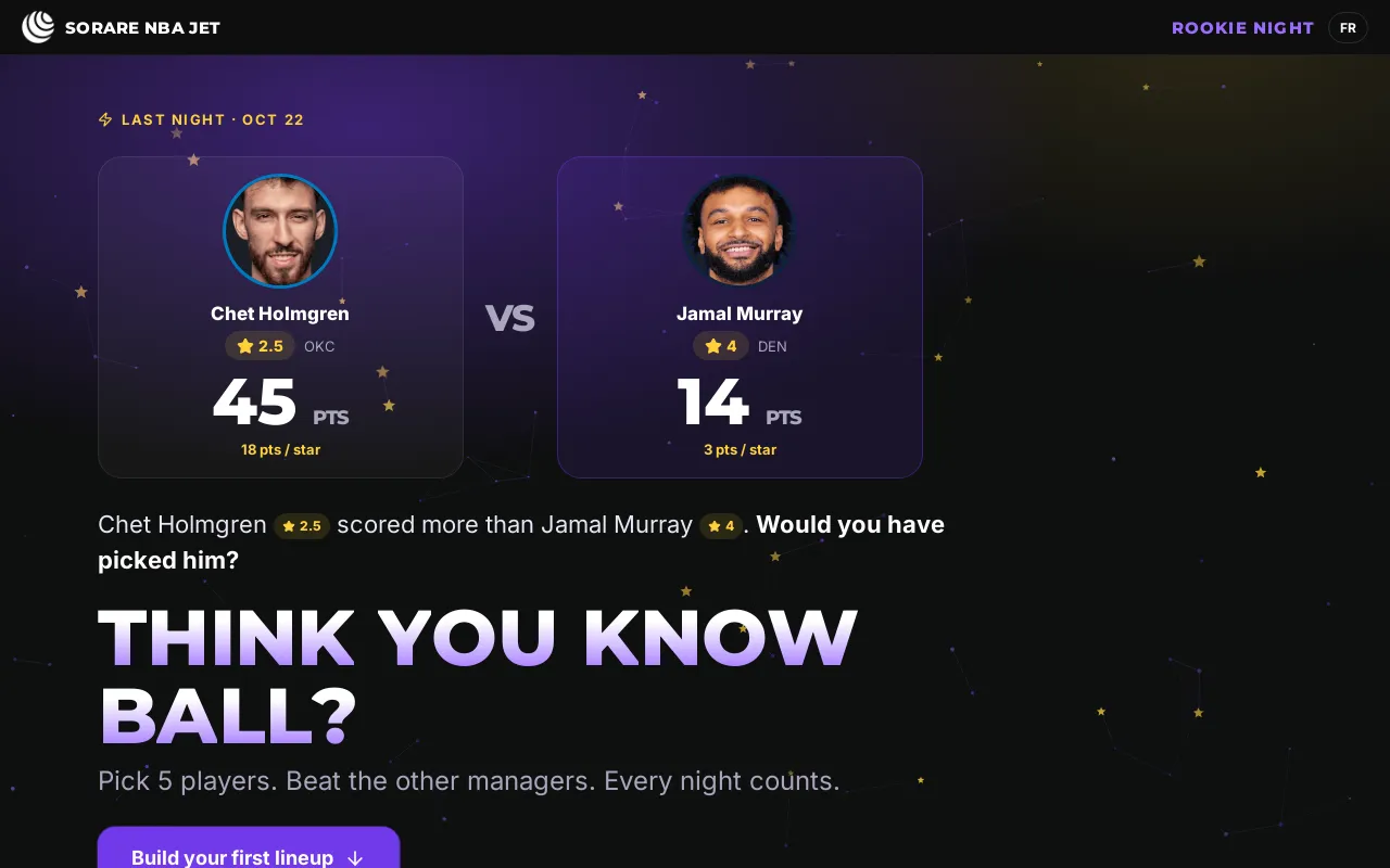 Rookie Night page: Chet Holmgren versus Jamal Murray and the Think you know ball call to action